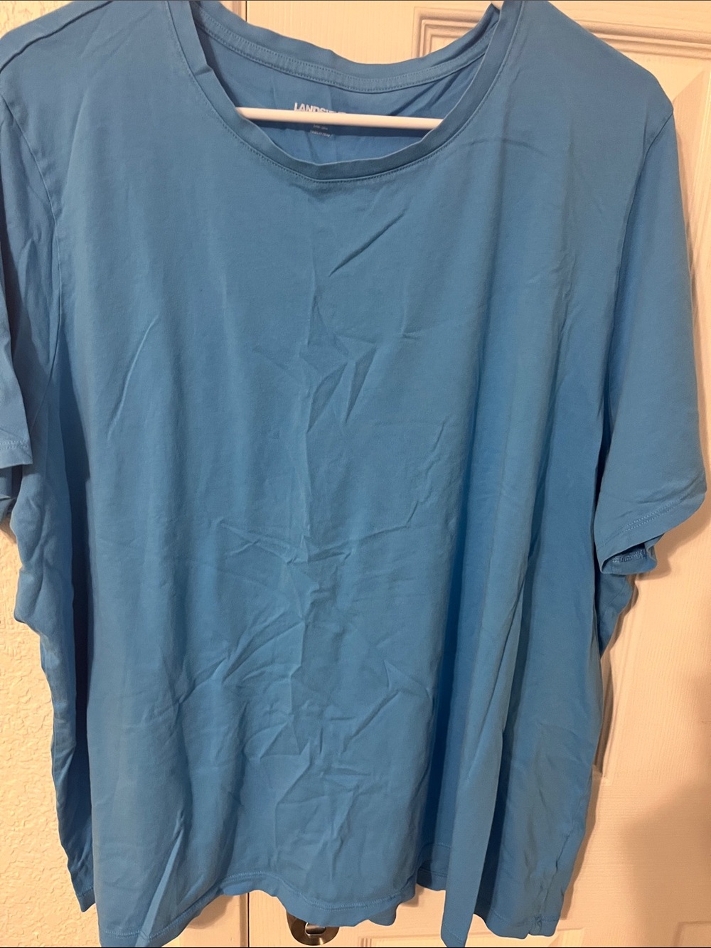 Lands' End Men's Short Sleeve Crew Neck Tee in Blue